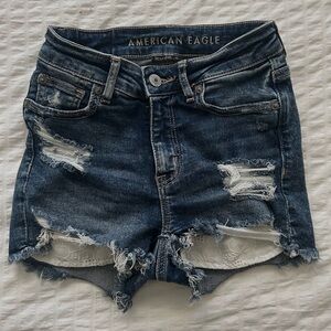 American eagle next level stretch dark wash denim shorts